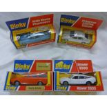 FOUR DINKY TOYS INCLUDING VOLVO ESTATE (IN UN-ORIGINAL BOX) 123 - PRINCESS 2200HL SALOON, 124 -