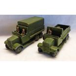 TWO EARLY ISSUE MILITARY DINKY TOYS OF 6 WHEELERS ARMY LORRIES.