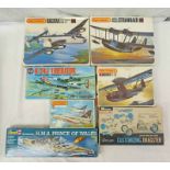 SEVEN UNMADE PLASTIC MODEL KITS FROM MATCHBOX. REVELL & MONOGRAM INCLUDING SUPERMARINE -