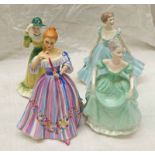 COALPORT FIGURES ''RAPTURE'' & ''HENRIETTA'' ROYAL GRAFTON FIGURE ''JULIE'' & ROYAL DOULTON