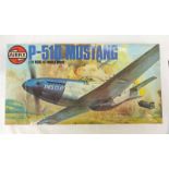 AIRFIX 1:24 SCALE P-51D MUSTANG UNMADE PLASTIC MODEL KIT. BOXED WITH INSTRUCTIONS