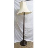 MAHOGANY STANDARD LAMP WITH CREAM SHADE