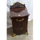 MAHOGANY CABINET WITH FALL FRONT & BRASS FITTINGS