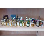 LARGE SELECTION OF BLENDED WHISKY MINIATURES INCLUDING JOHNNIE WALKER, RED LABEL - 70 PROOF,