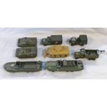 SELECTION OF MILITARY VEHICLES BY SOLIDO, VICTORIA AND VEREM INCLUDING M4 A3 SHERMAN, 2 X GMC