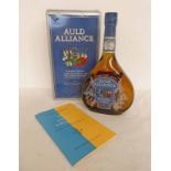 1 BOTTLE AULD ALLIANCE WHISKY ARMAGNAC BLEND - 70CL, 40% VOLUME. BOXED