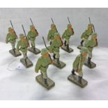 TEN GERMAN MARCHING INFANTRY FIGURES