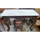 19TH CENTURY ROCOCO STYLE MARBLE TOP SIDE TABLE