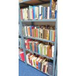 LARGE COLLECTION OF VARIOUS BOOKS ON FICTION, THEOLOGY, POETRY ETC ON 4 DOUBLE SHELVES APPROX 260