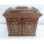 EARLY 19TH CENTURY ROSEWOOD CABINET WITH MOTHER OF PEARL DECORATION THE 2 DOORS OPENING TO