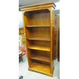 20TH CENTURY OPEN BOOKCASE ON SHAPED BASE