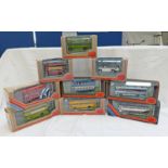 NINE EFE 1:76 SCALE MODEL BUSES INCLUDING 22804 - ALEXANDER Y - TYPE FORD R1114, HIGHLAND 28812 -