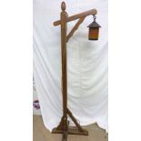 20TH CENTURY OAK LANTERN STYLE STANDARD LAMP