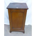 MAHOGANY CABINET WITH PANEL DOOR OPENING TO FITTED INTERIOR