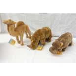 THREE MODERN STEIFF ANIMALS FROM THE AFRICA RANGE INCLUDING 063527 - NOSY RHINOCEROS, 063480 -