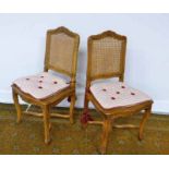 SET OF 6 CARVED BEECH DINING CHAIRS WITH CARVED DECORATIONS & BERGERE PANEL SEAT & BACK & CABRIOLE