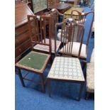 PAIR OF 20TH CENTURY MAHOGANY PARLOUR CHAIRS & 2 OTHER MAHOGANY CHAIRS