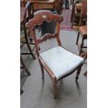 SET OF 6 19TH STYLE CENTURY WALNUT DINING CHAIRS WITH SHAPED BACKS & TURNED SUPPORTS