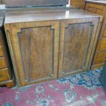 19TH CENTURY MAHOGANY SIDE CABINET WITH 2 PANEL DOORS 104CM TALL