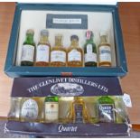 CLASSIC MALTS BOXED SET 6 WHISKY MINIATURES & THE GLENLIVET DISTILLERS LIMITED QUARTET WHISKY