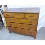 MAHOGANY CHEST OF DRAWERS WITH 3 SHORT OVER 3 LONG DRAWERS ON BRACKET SUPPORTS