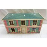 TINPLATE DOLLS HOUSE BY METTOY WITH A SELECTION OF FURNITURE