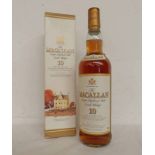 1 BOTTLE THE MACALLAN 10 YEAR OLD SINGLE MALT WHISKY - 700ML, 40% VOLUME. BOXED