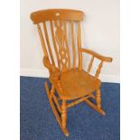 EARLY 20TH CENTURY SPAR BACK ROCKING CHAIR