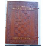 SONGS BEFORE SUNRISE BY ALGERNON CHARLES SWINBURNE LIMITED EDITION NO 11 OF 650 RED LEATHER BOUND