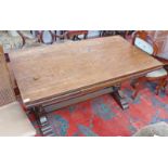 20TH CENTURY OAK REFECTORY TABLE, 153CM LONG