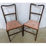 PAIR OF 20TH CENTURY MAHOGANY HAND CHAIRS ON SQUARE SUPPORTS