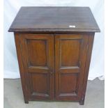 MAHOGANY CABINET WITH 2 PANELLED DOORS