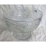 LARGE EDINBURGH CRYSTAL PUNCH BOWL ETCHED TO COMMEMORATE THE 250TH ANNIVERSARY OF THE ROYAL &