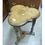 LATE 19TH CENTURY OAK OCCASIONAL TABLE ON TURNED SUPPORTS