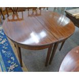 GEORGE 111 STYLE MAHOGANY D-END DINING TABLE