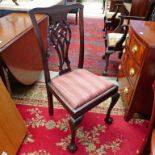 SET OF 6 EARLY 20TH CENTURY MAHOGANY DINING CHAIRS ON BALL & CLAW SUPPORTS