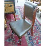 SET OF 6 VICTORIAN MAHOGANY DINING CHAIRS WITH PADDED SEATS & BACKS ON TURNED SUPPORTS