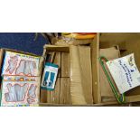 3 BOXES CONTAINING 'BABY ACCESSORIES' SCISSORS/COMB/BRUSH SET, BABY SCISSORS AND CLOTHING HANGERS.