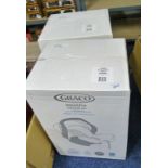 2 BOXES LABELLED 'GRACO SNUGFIX' CAR SEAT, AND A BOX LABELLED 'GRACO SNUGFIX ISOFIX BASE'.