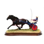 Border Fine Arts 'Off and Pacing' (Horse, Sulky and Rider), model No. B0656 by Jaqueline Frances