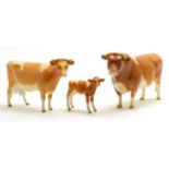 Beswick Cattle comprising: Guernsey Bull, CH. 'Sabrina's Sir Richmond 14th', model No. 1451,