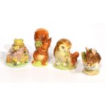 Beswick Beatrix Potter figures comprising: Appley Dapply, first version, bottle out; Old Mrs