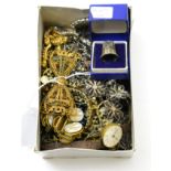 Assorted costume jewellery including wristwatches, marcasite jewellery, filigree jewellery etc