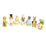 Beswick Beatrix Potter figures comprising: Pig-Wig; Ginger; Sir Isaac Newton; Pickles; Mr.