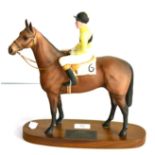 Beswick Connoisseur Horse 'Arkle - Pat Taaffe Up', model No. 2084, matt, on wood plinth