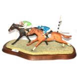 Border Fine Arts 'The Final Furlong' (Two race horses), model No. L109 by Anne Wall, limited edition