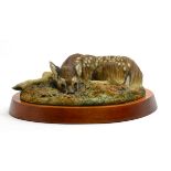 Border Fine Arts 'Roe Deer Fawn' (Lying), Style One, model No. L09 by Victor Hayton, limited edition