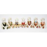 Seven Royal Crown Derby paperweights including: Harrods Teddy Bear (gold stopper), Yorkshire Rose