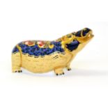 A Royal Crown Derby paperweight: Hippo (with gold stopper)Both in good structural condition, first
