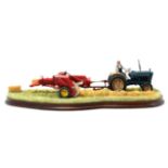 Border Fine Arts 'Hay Baling', model No. B0738 by Ray Ayres, limited edition 199/2002, on wood base,